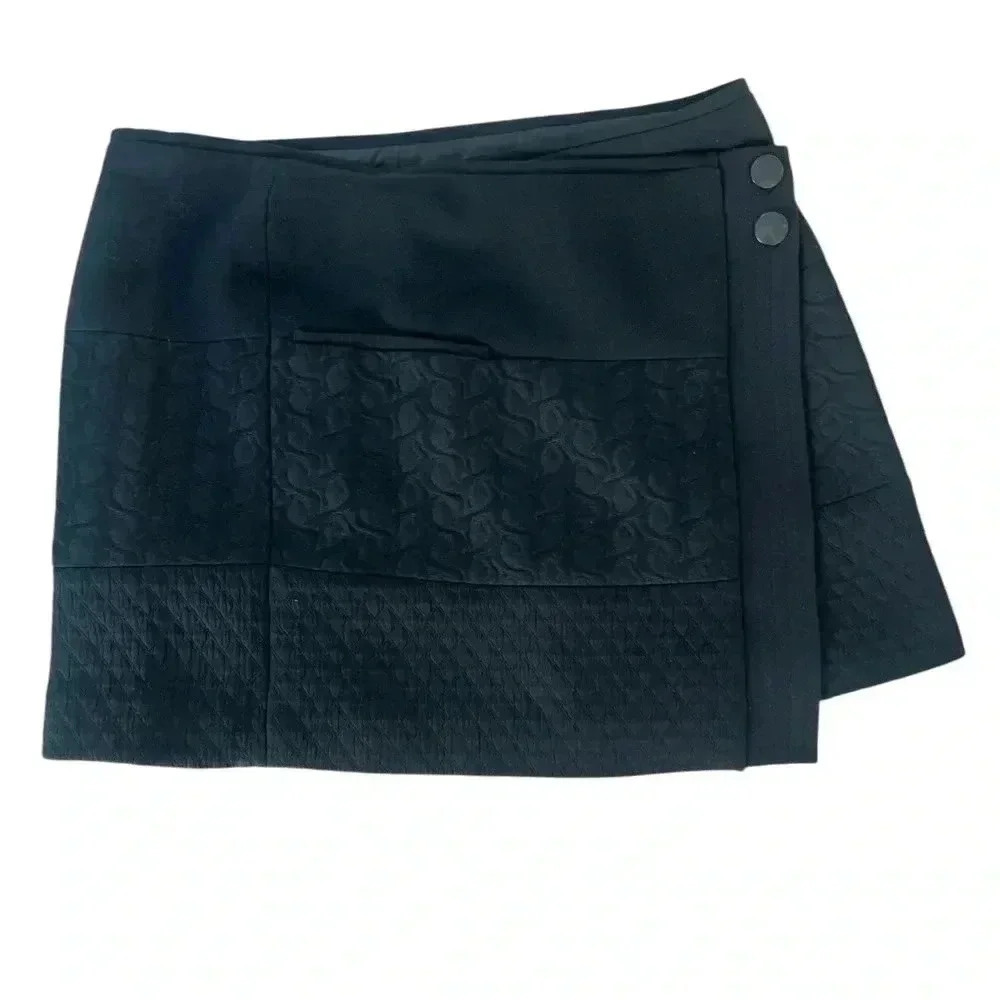 CABI Skirt Black A Line Wrap Size Small